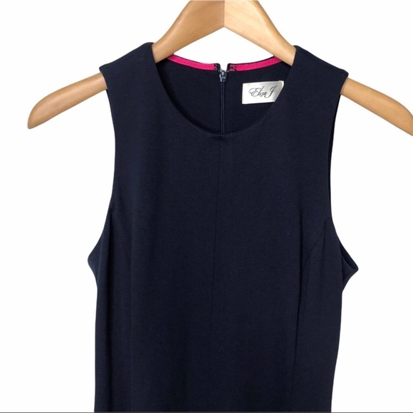 Eliza J Fit & Flare Dress Sleeveless Colorblock Size 4 Navy Blue Pink - Picture 3 of 12